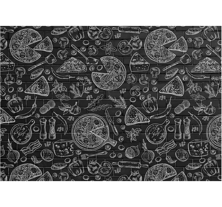 Fotomural cocina Símbolos y textos restaurante - TenVinilo