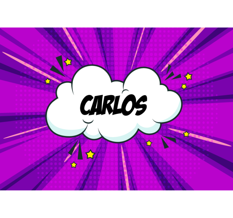 Mural de frases nombre de estilo cómico - TenVinilo