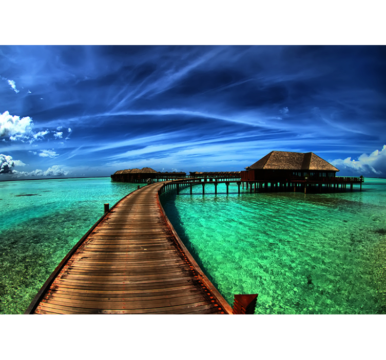 Mural de naturaleza escena del océano tropical - TenVinilo