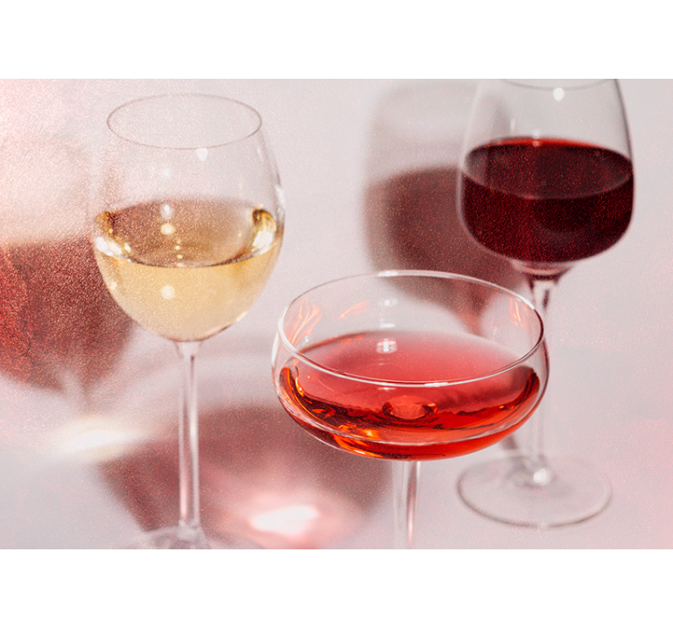 Mural de música copas de vino elegantes - TenVinilo