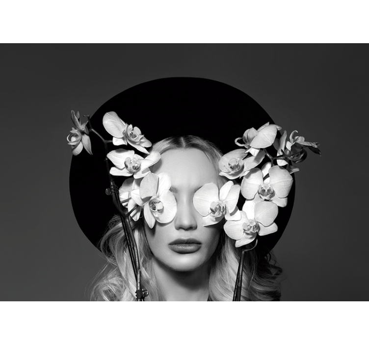 Fotomural arte clásico Mujer con sombrero de flores - TenVinilo