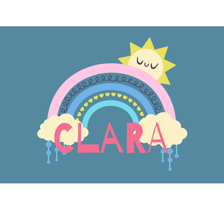 Mural infantil tema de arcoíris alegre - TenVinilo