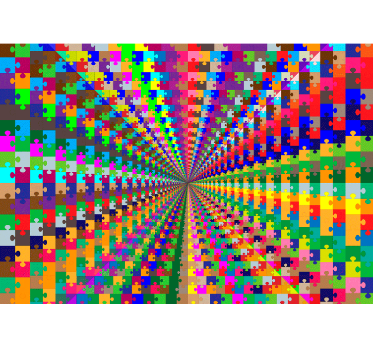 Fotomural 3D explosión de rompecabezas - TenVinilo