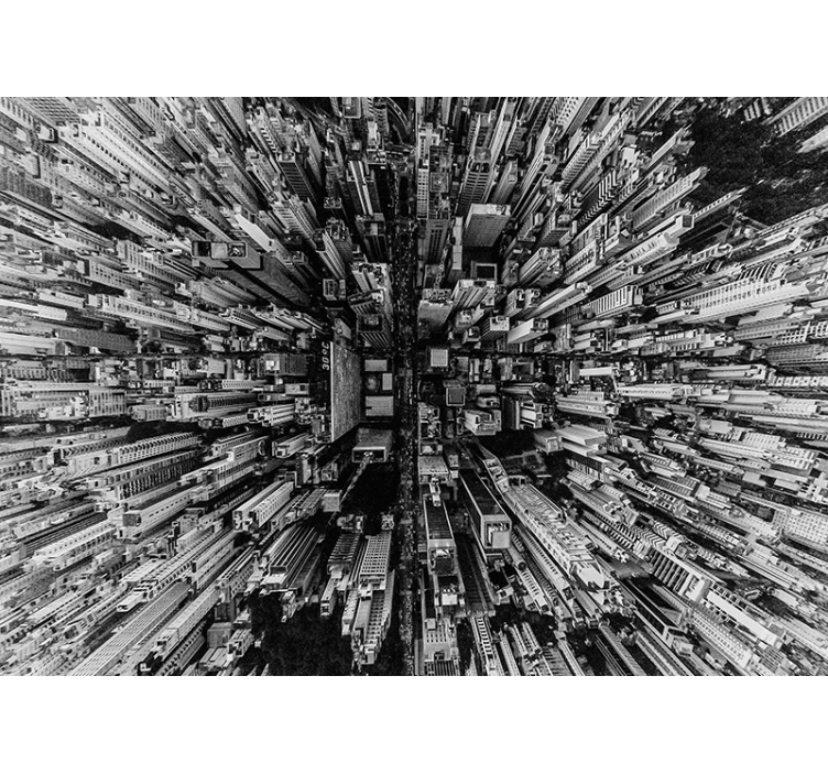 Mural ciudad paisaje urbano aéreo - TenVinilo