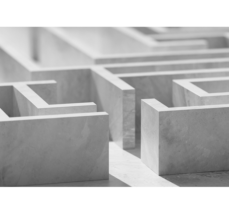 Fotomural 3D Laberinto blanco - TenVinilo