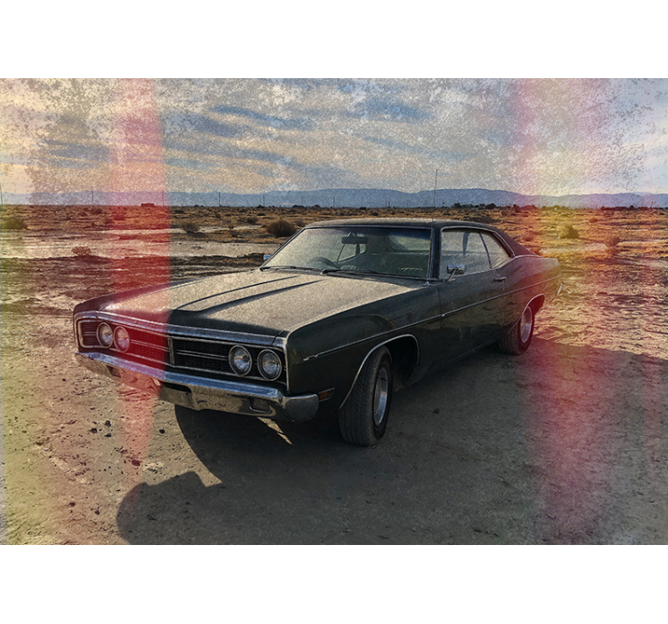 Mural de vehículos nostalgia de coches clásicos - TenVinilo