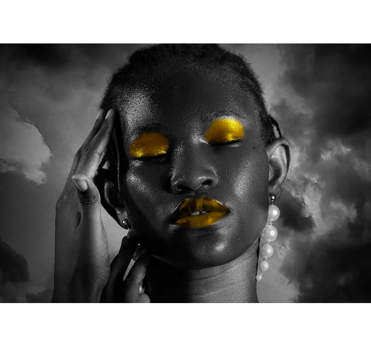 Mural de gente retrato de belleza impactante - TenVinilo