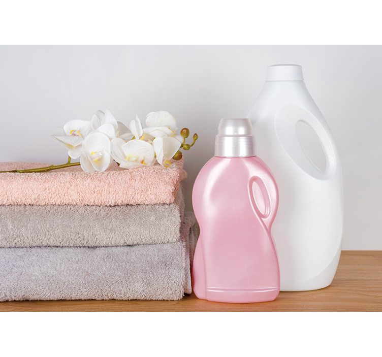 Mural baño arreglo de toallas suaves - TenVinilo