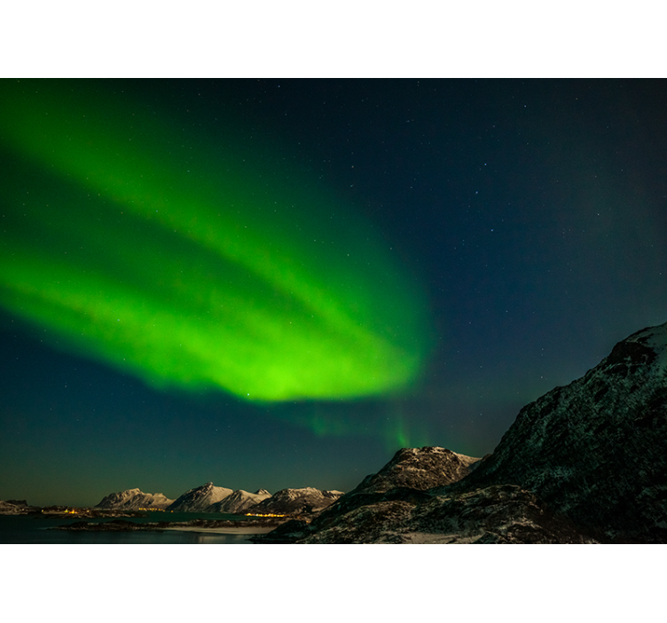 Fotomural naturaleza Auroras boreales noruegas - TenVinilo