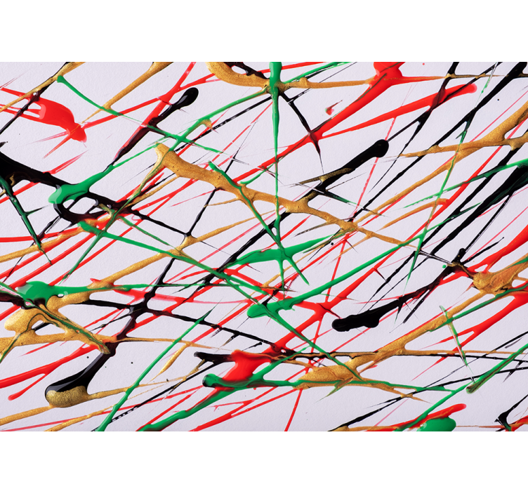 Mural abstracto pinceladas enérgicas - TenVinilo