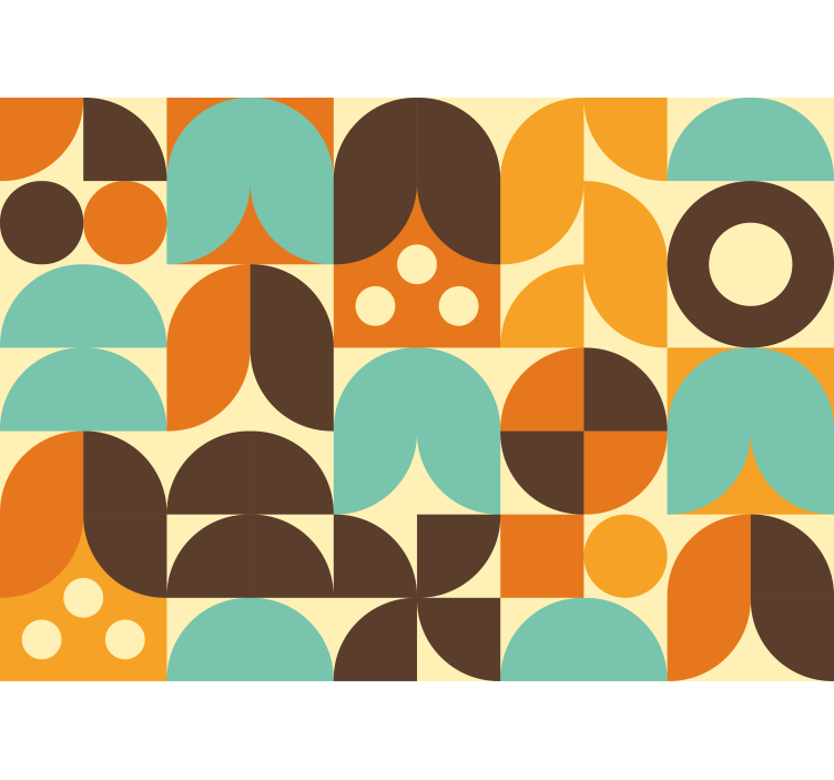 Mural abstracto juego de patrones geométricos - TenVinilo