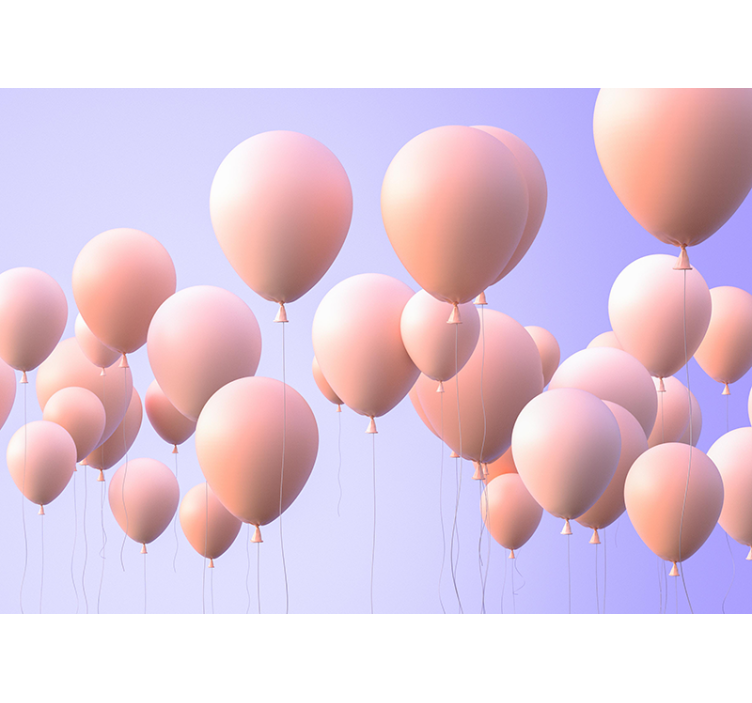 Mural de amor momentos de globos alegres - TenVinilo