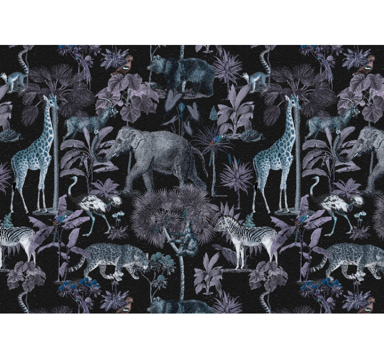 Mural de animales paisaje de safari salvaje - TenVinilo