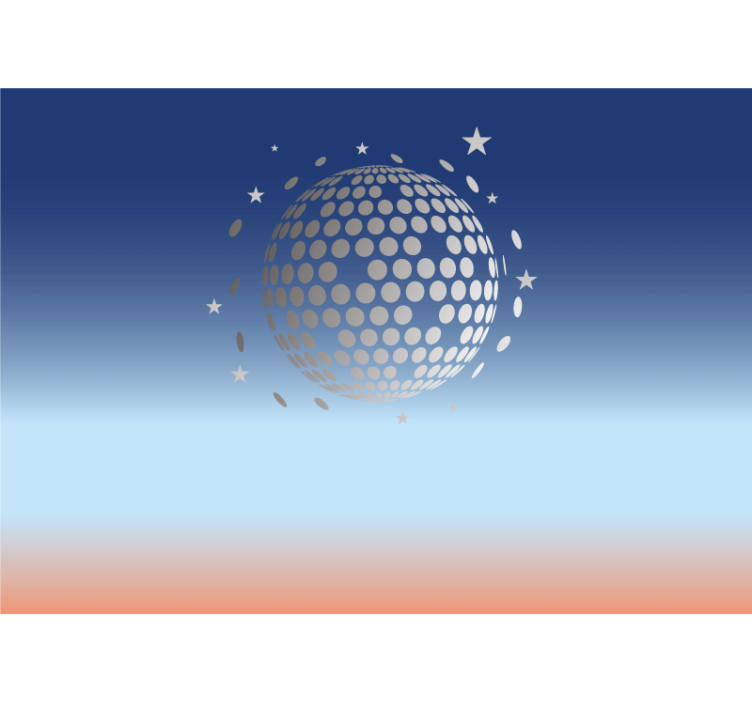 Mural de música diseño de bola de discoteca - TenVinilo