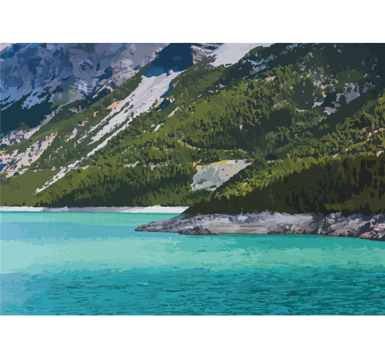 Mural de paisajes lago de montaña en tranquilidad - TenVinilo