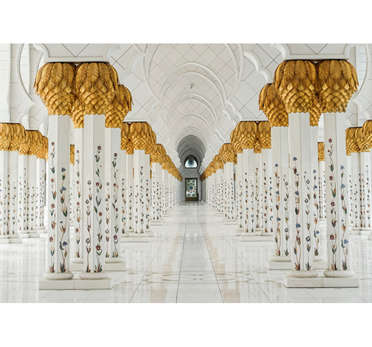 Mural africano foyer de columnas majestuosas - TenVinilo