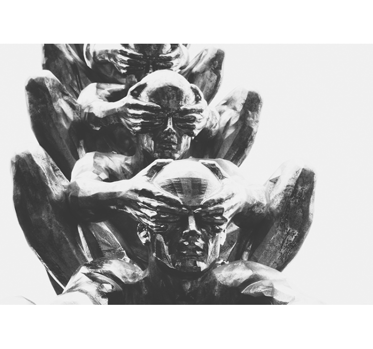 Mural de arte figuras humanas abstractas - TenVinilo