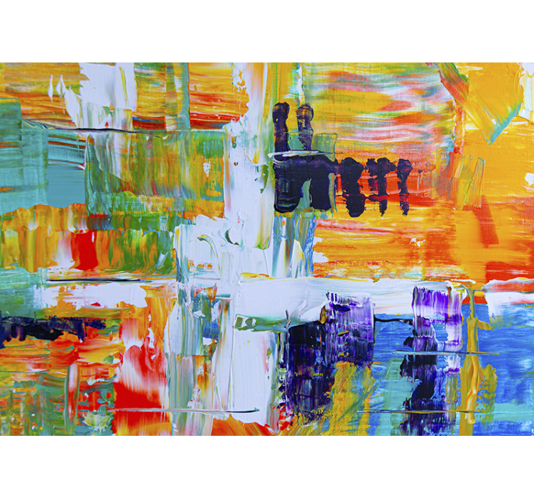 Mural de arte composición abstracta vibrante - TenVinilo