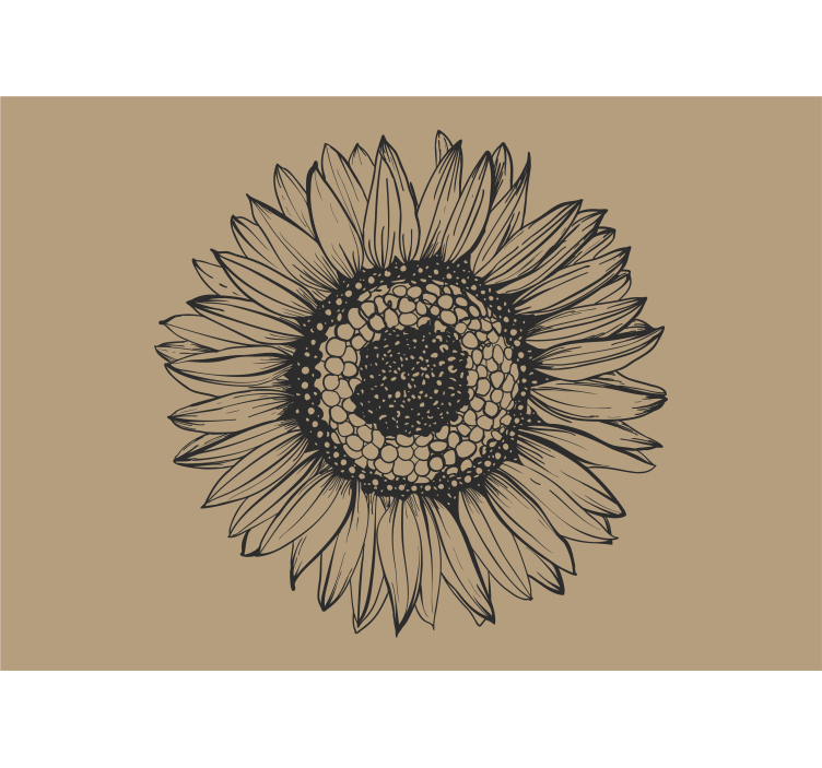 Fotomural flores Girasol beige - TenVinilo