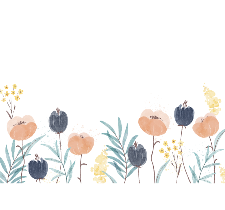 Mural de flores composición de flores encantadoras - TenVinilo