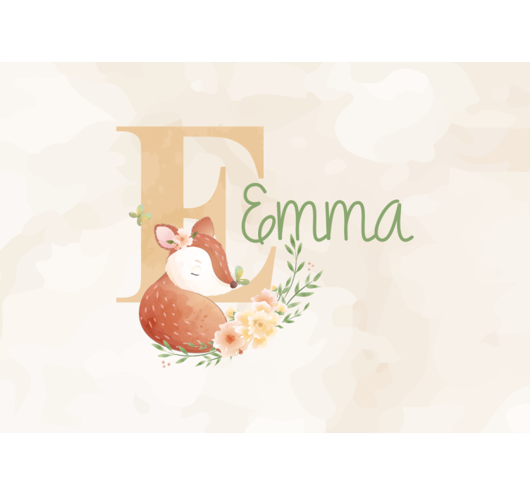 Mural infantil diseño de zorro personalizado - TenVinilo