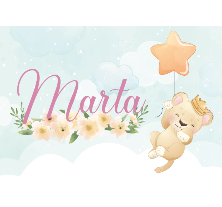 Mural infantil globo de león adorable - TenVinilo