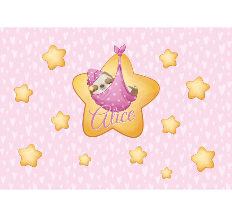 Mural para bebé perezoso entre estrellas - TenVinilo