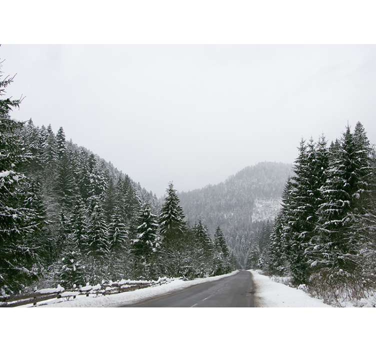 Mural de montañas paisaje de montañas heladas - TenVinilo