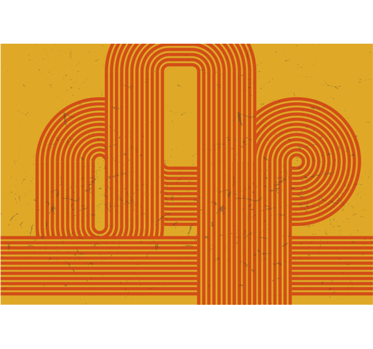 Mural abstracto con patrones de líneas curvas - TenVinilo