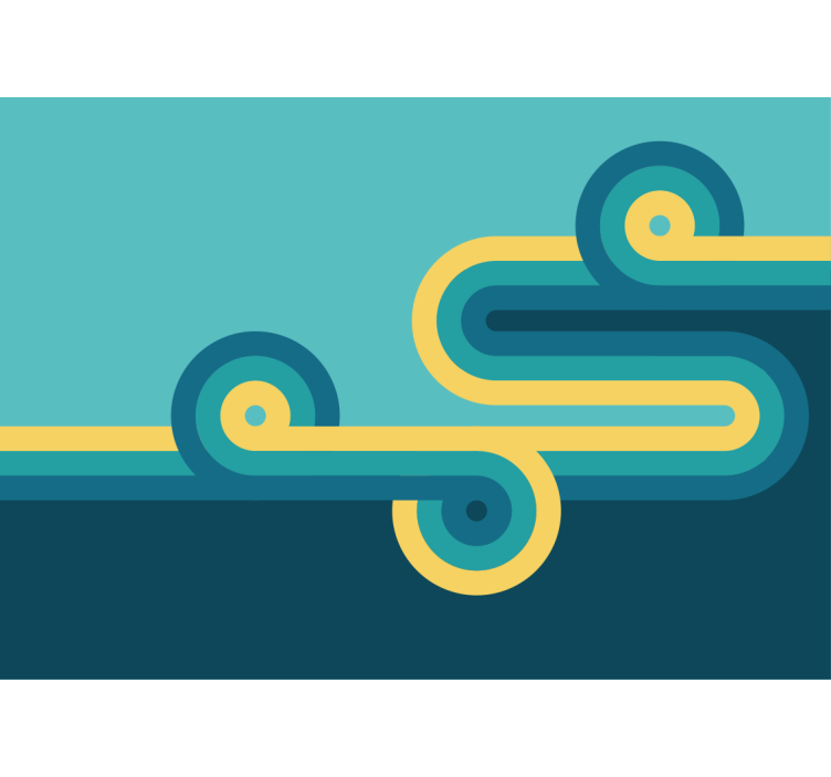 Mural abstracto disposición de líneas arqueadas - TenVinilo