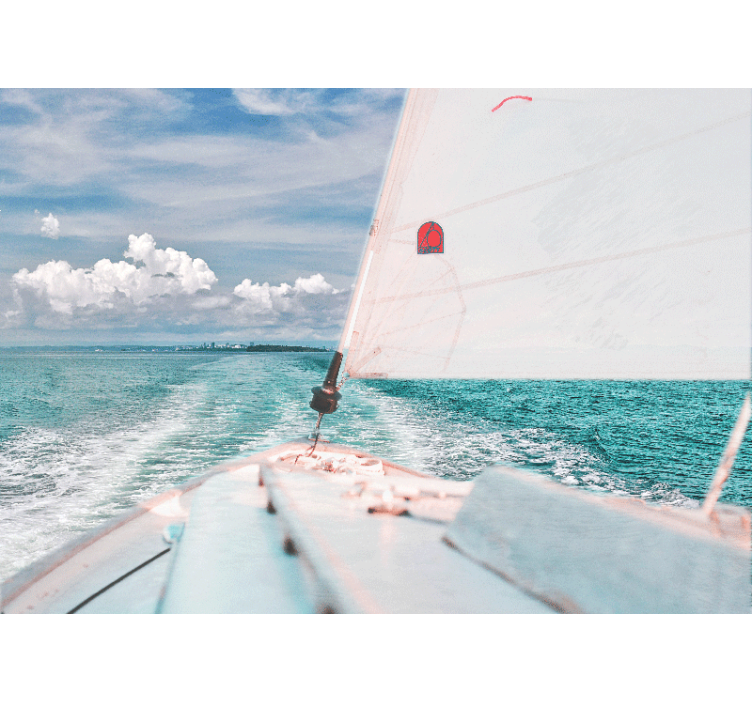 Mural de mar navegando a través de las olas - TenVinilo
