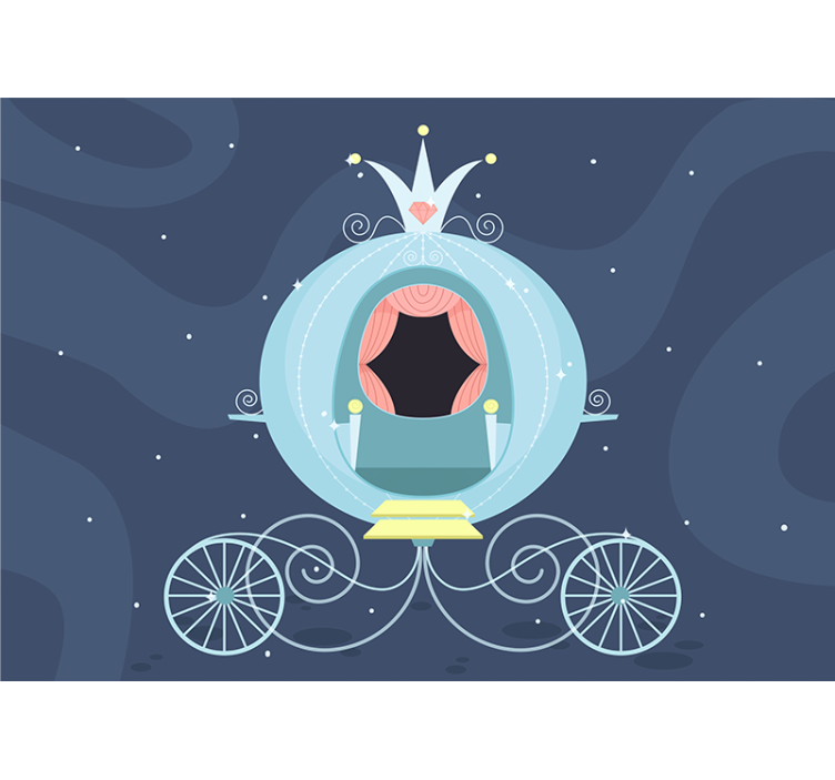 Mural infantil Carruaje mágico cuento de hadas - TenVinilo