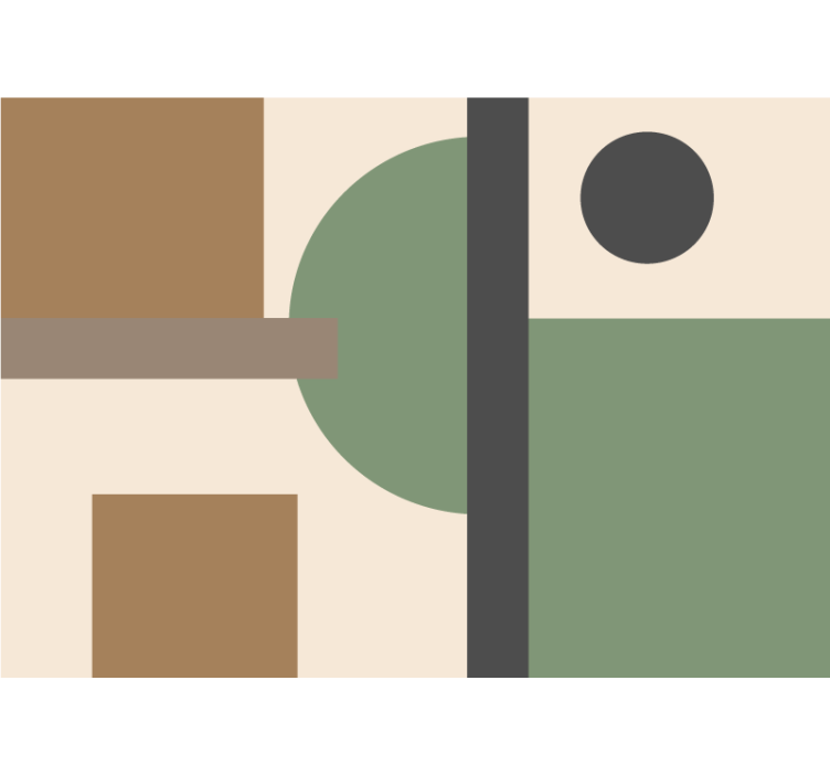 Mural abstracto organización de formas geométricas - TenVinilo