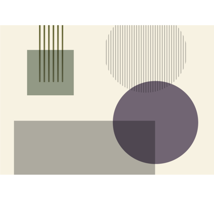 Mural abstracto formas geométricas en juego - TenVinilo