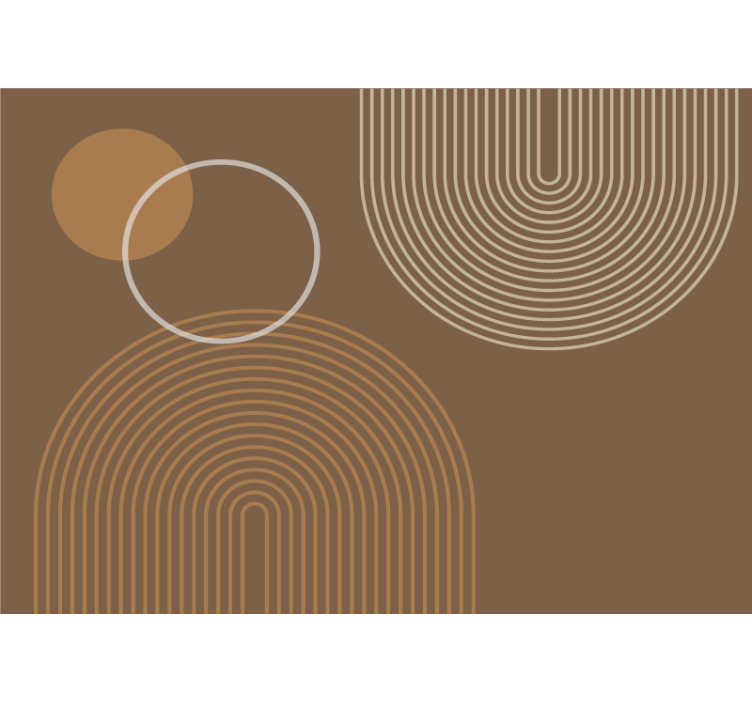 Mural abstracto de patrones circulares geométricos - TenVinilo