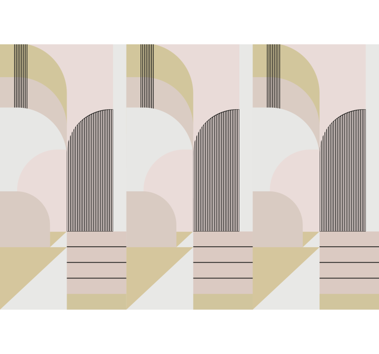 Mural moderno patrones arqueados geométricos - TenVinilo