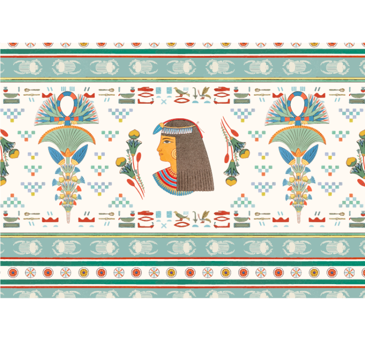 Mural de arte perfil de mujer egipcia - TenVinilo