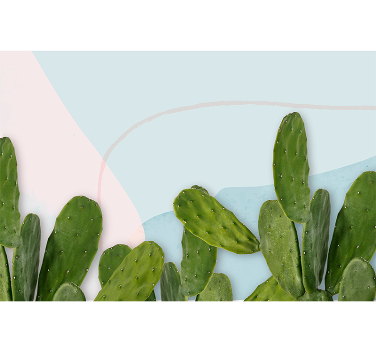 Mural de naturaleza diseño de cactus y vegetación - TenVinilo