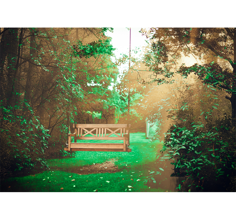 Mural de naturaleza escape a un jardín sereno - TenVinilo