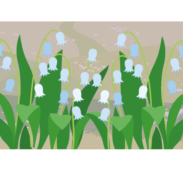 Mural de flores flores delicadas en plena floración - TenVinilo