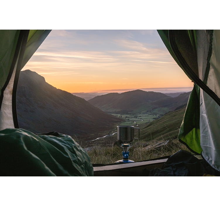Mural de paisajes vista de montañas pintoresca - TenVinilo