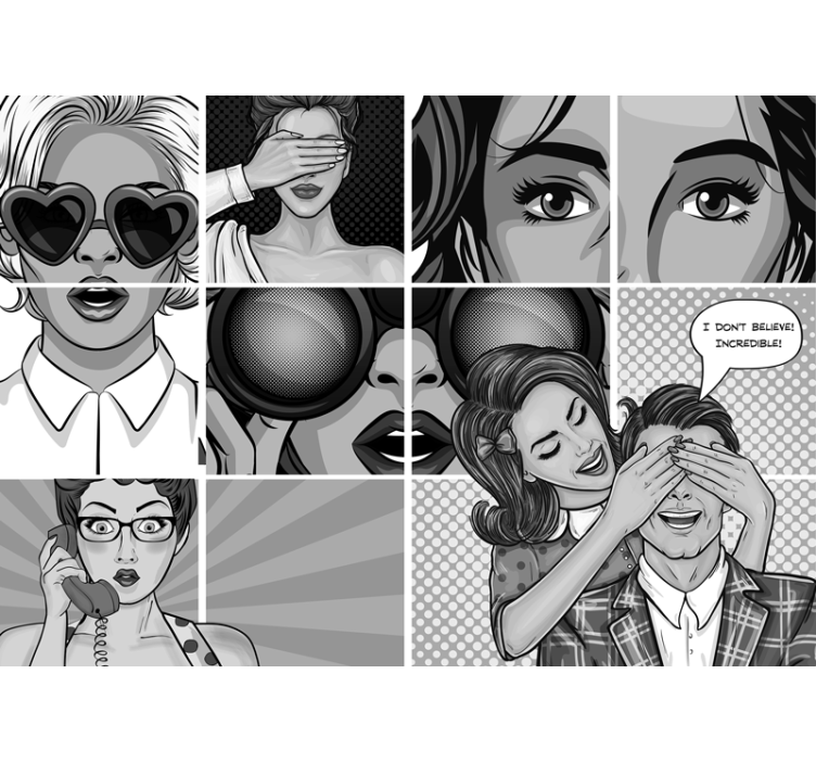 Mural de arte expresiones de pop art - TenVinilo