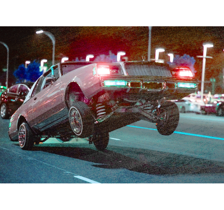 Mural de vehículos acrobacia de coches clásicos - TenVinilo