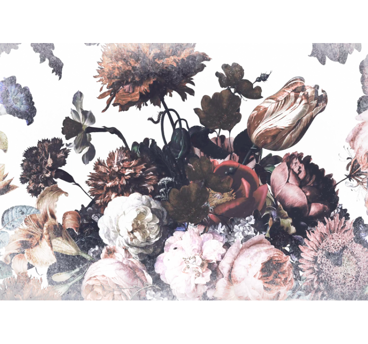 Mural de flores diseño de arreglo floral - TenVinilo
