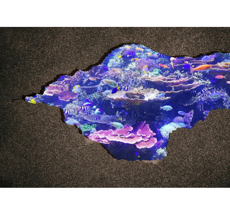 Mural de naturaleza paisaje de coral bajo las olas - TenVinilo