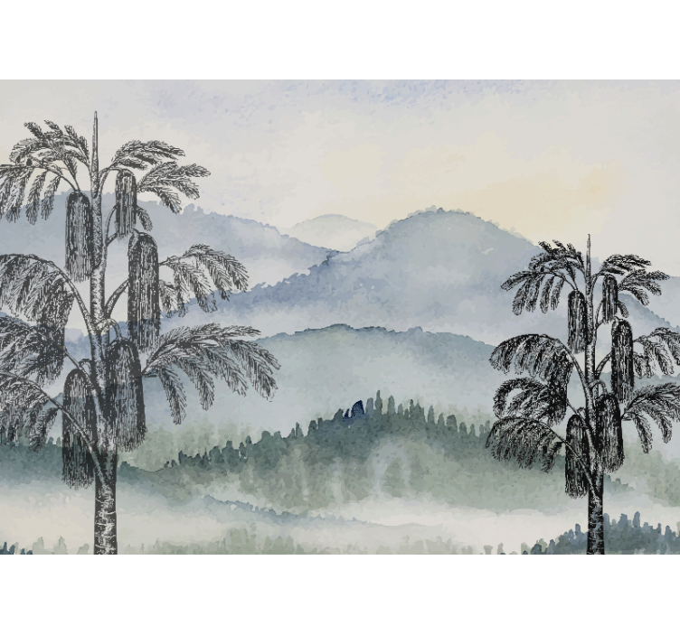 Mural de naturaleza paisaje montañoso - TenVinilo