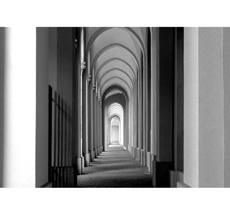 Mural ciudad perspectiva de arco arquitectónico - TenVinilo