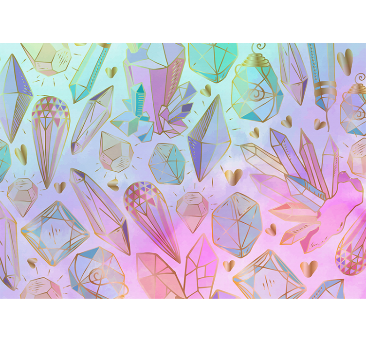 Mural de arte diseño de gemas geométricas - TenVinilo