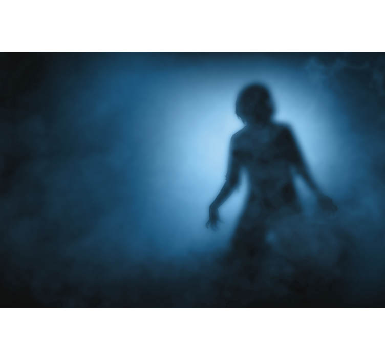 Mural pared Halloween Silueta de zombi - TenVinilo