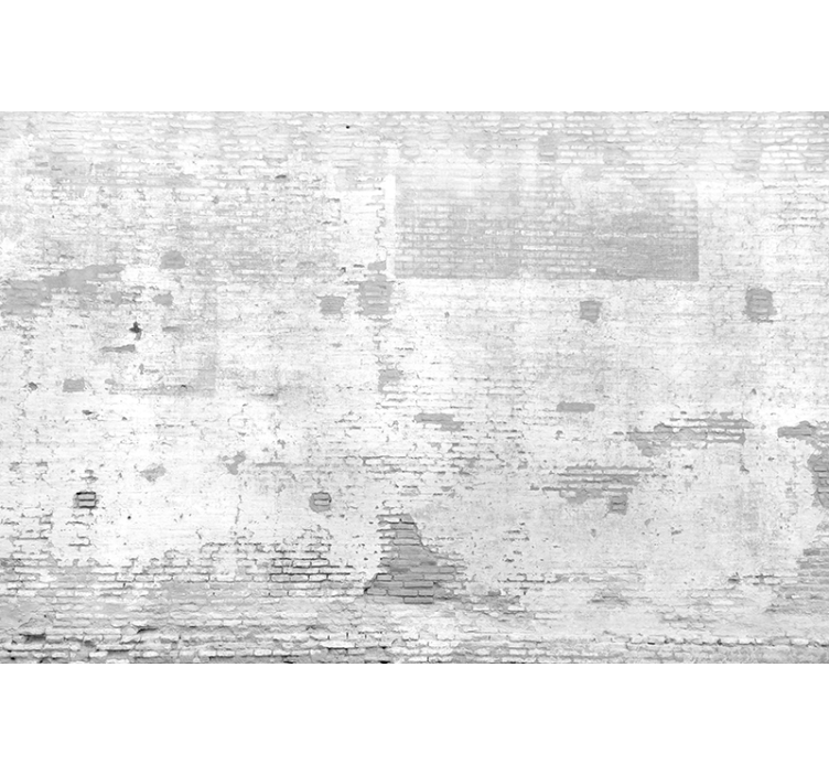 Fotomural imitación ladrillo muro viejo blanco - TenVinilo
